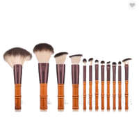 12PCS high quality portable bamboo shape handle makeup brush set