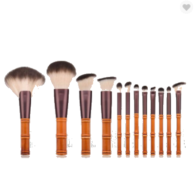 12PCS high quality portable bamboo shape handle makeup brush set