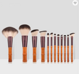 12PCS high quality portable bamboo shape handle makeup brush set